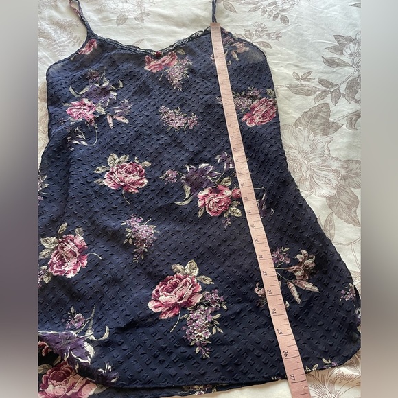 Vintage California Dynasty Sheer Dark Floral Camo Slip Dress Small 90s Romantic - Picture 10 of 10